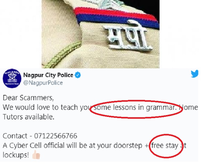 Grammar lessons, free stay at lockup: Nagpur Police's offer to scammers has netizens in split
